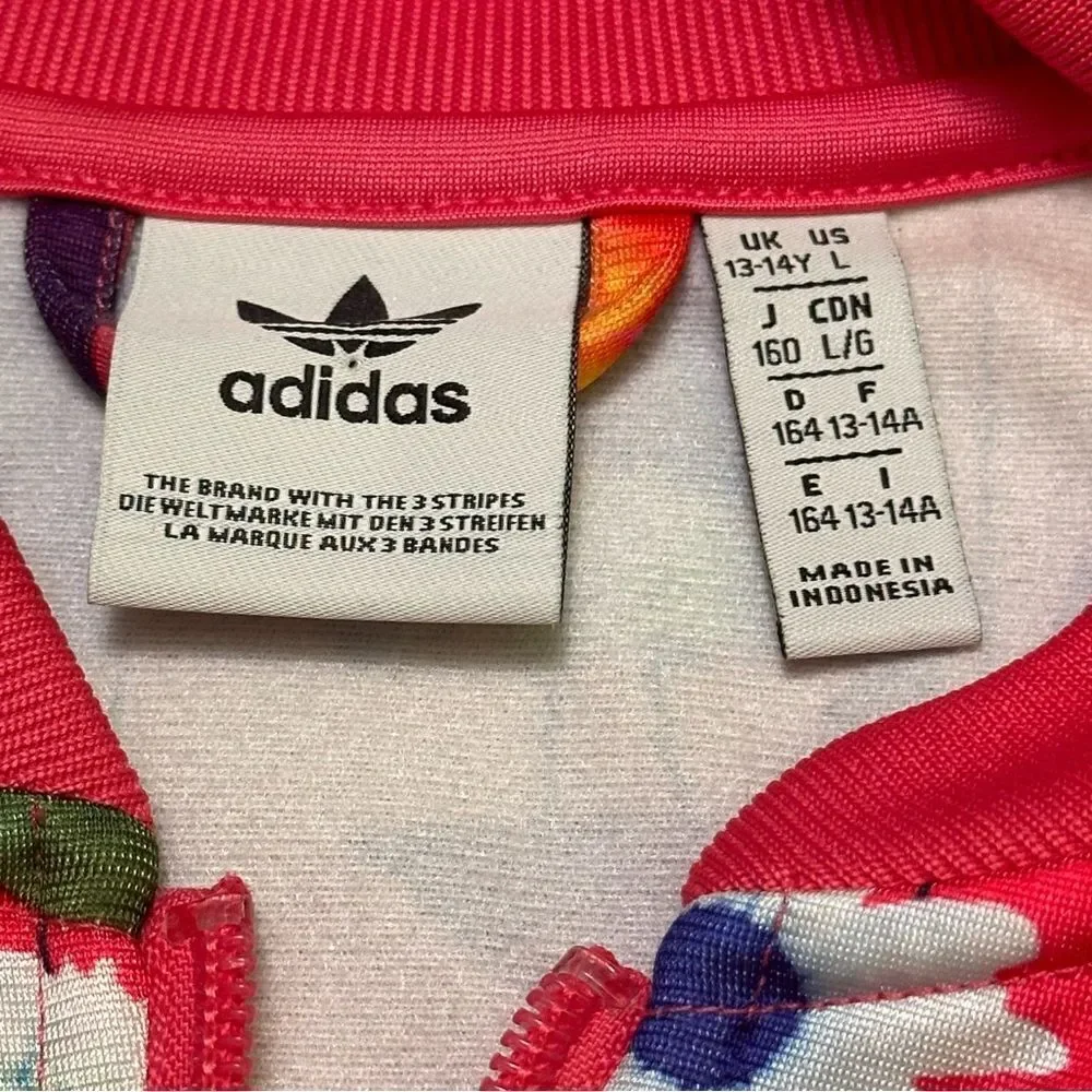 adidas floral Athletic Jacket Full zip L - Picture 4 of 9